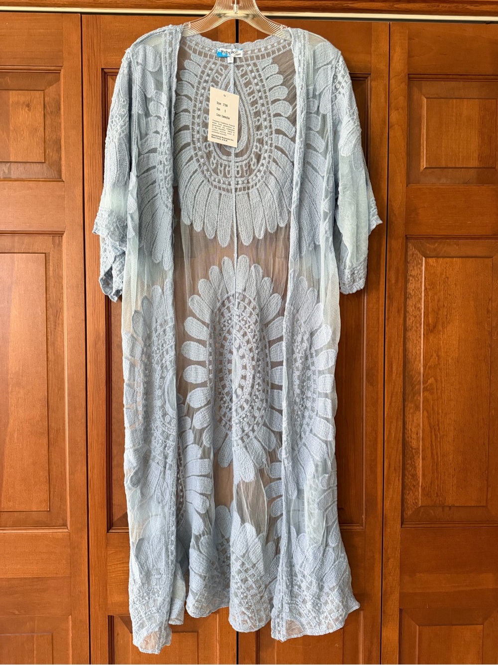 Rebellion Chambray Blue Crochet Lace Kimono